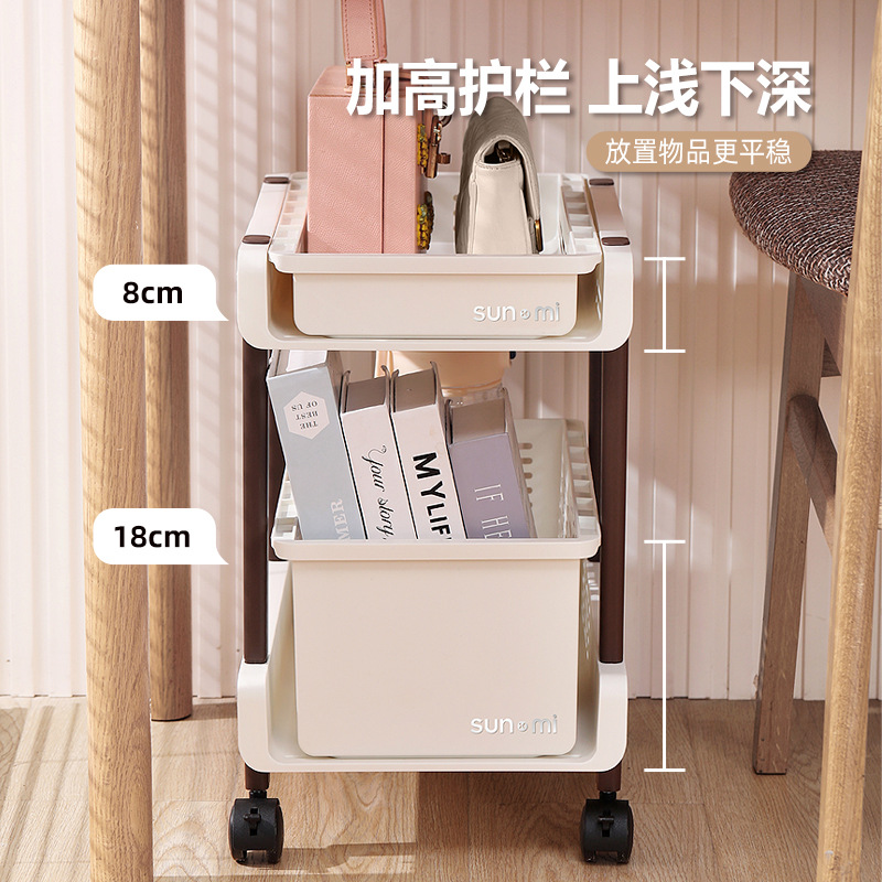 Retro Student Desktop Shelving Removable Pulley Under Desk Bag Storage Bookshelf On Desk In Office Bedroom Application Scenario