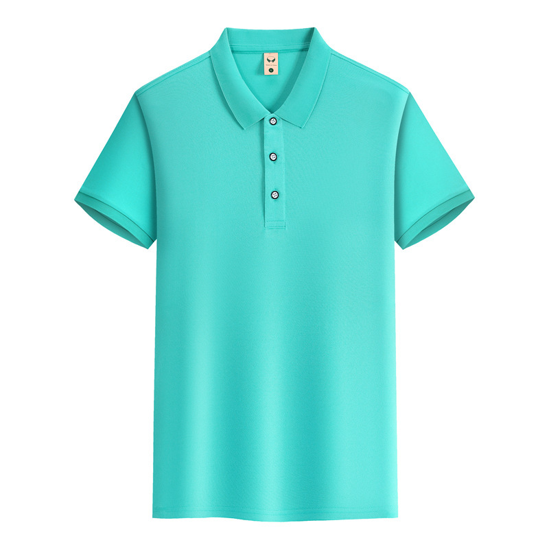 Solid-color ice silk cotton polo shirts, lapel work clothes, custom-made work clothes, logo cultural T-shirts, advertising T-shirts, wholesale and printing details Picture