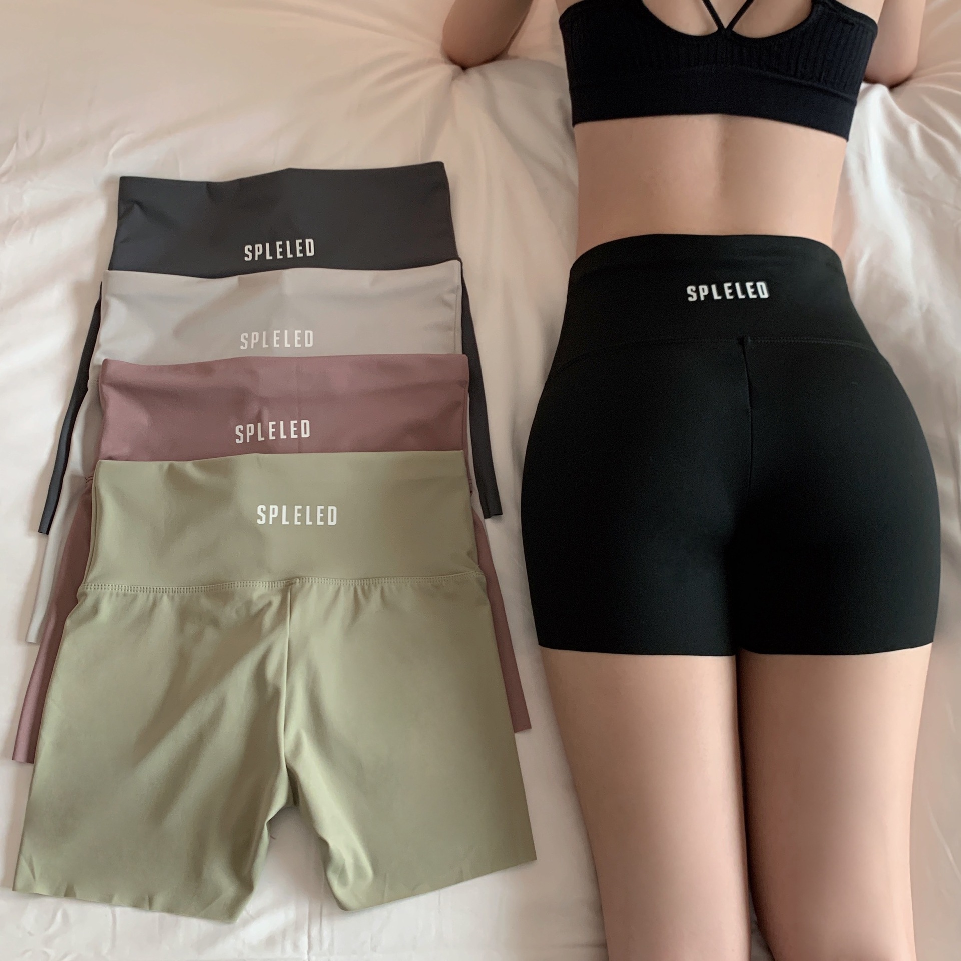 Three-point shark pants leggings for women, five-point summer thin tight-fitting outerwear, and nine-point letter-shaped belt-cinching and hip-lifting Barbie pants