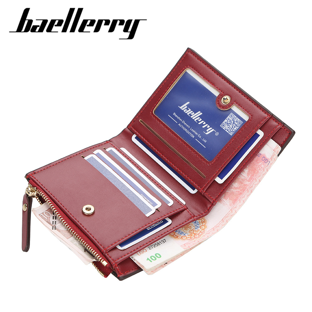 baellerry2023新款女士短款钱包欧美竖款字母印花拉链零钱包时尚两折钱夹详情图2