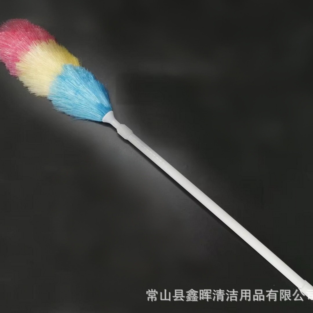 除尘掸子家用除尘打扫彩色鸡毛掸子白杆伸缩桌面清灰除尘不掉毛