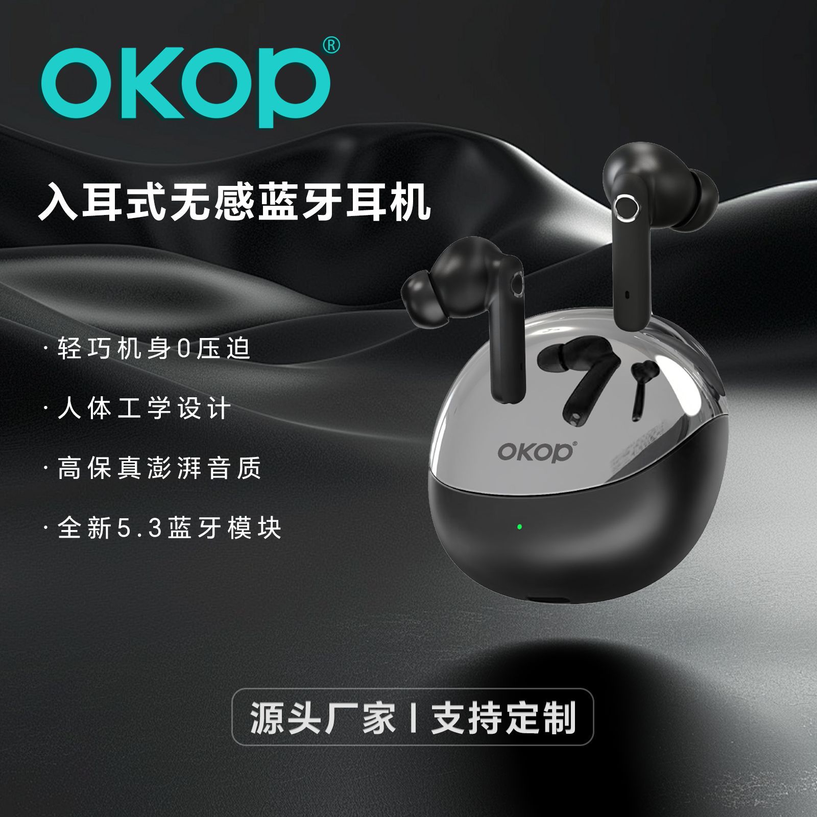 209跨境热销无线蓝牙耳机半入耳式简约游戏低延迟通话降噪长续航