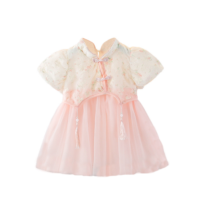 "National trend girls' short-sleeved Hanfu skirt summer dress. Item Picture