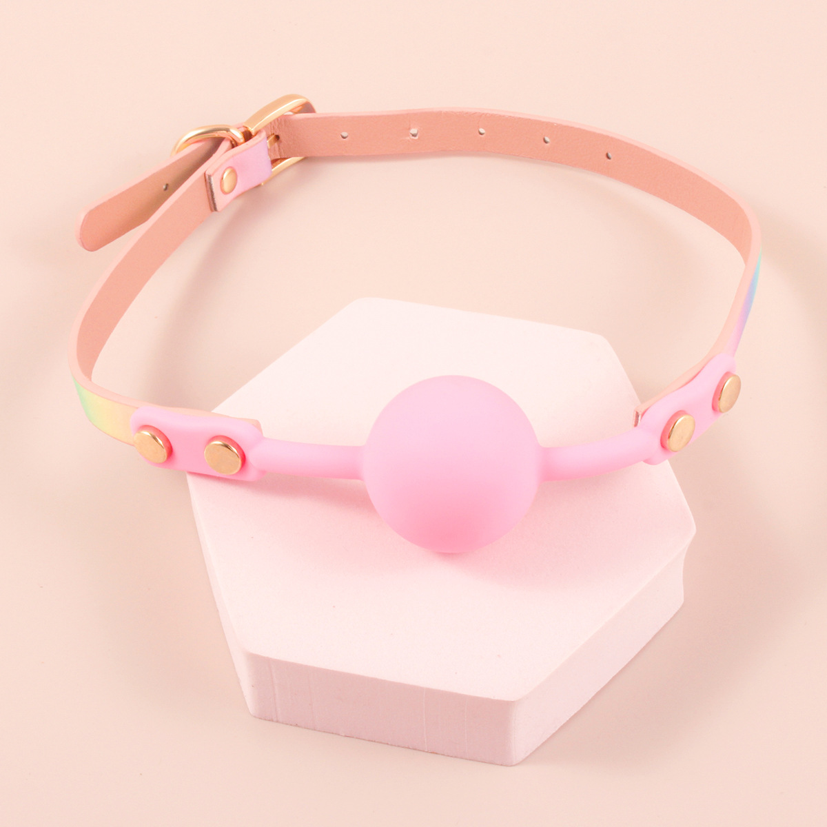 New rainbow color silicone mouth plug sex toys sex supplies sm tone teaching mouth ball adult products details Picture