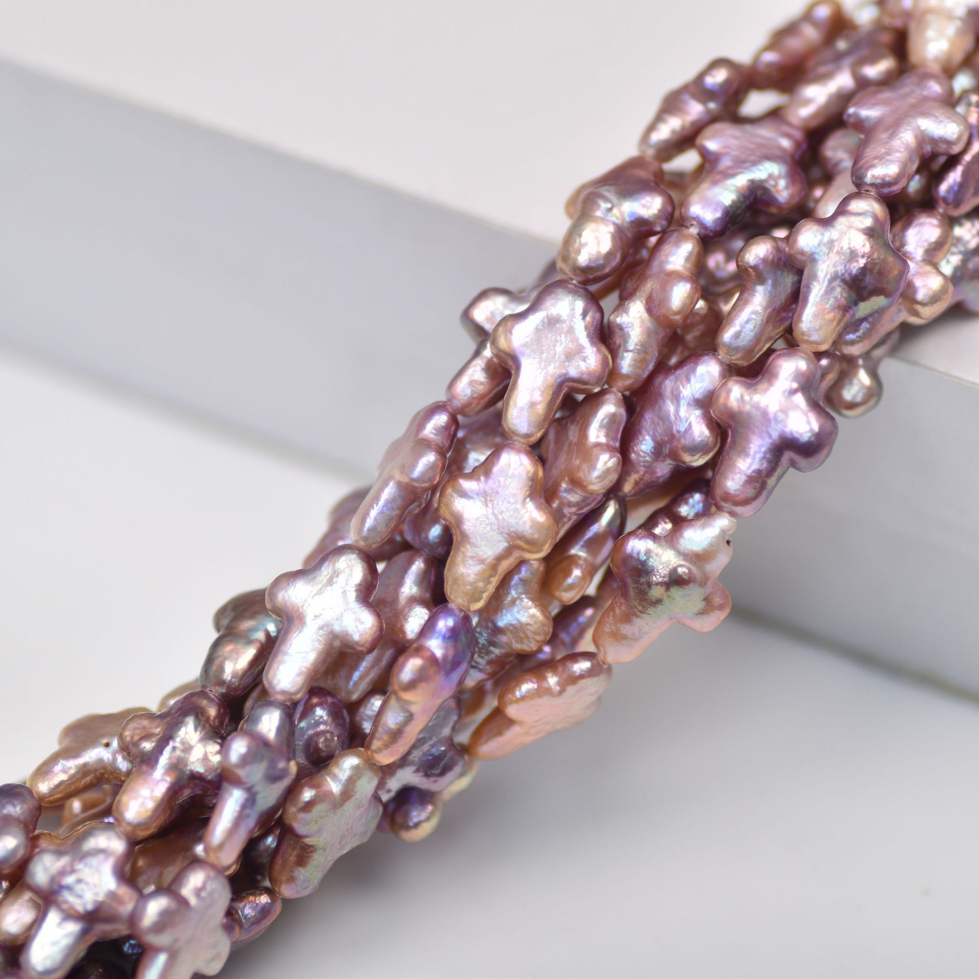 New natural bright light Baroque cross pearl 11*15mmDIY personality semi-finished accessories material details Picture
