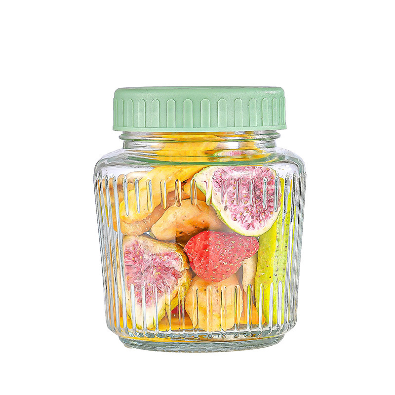 Round Vertical Glass Sealed Jar Large Capacity Storage Jar Transparent Tea Jar Household Snack Storage Jar Item Picture