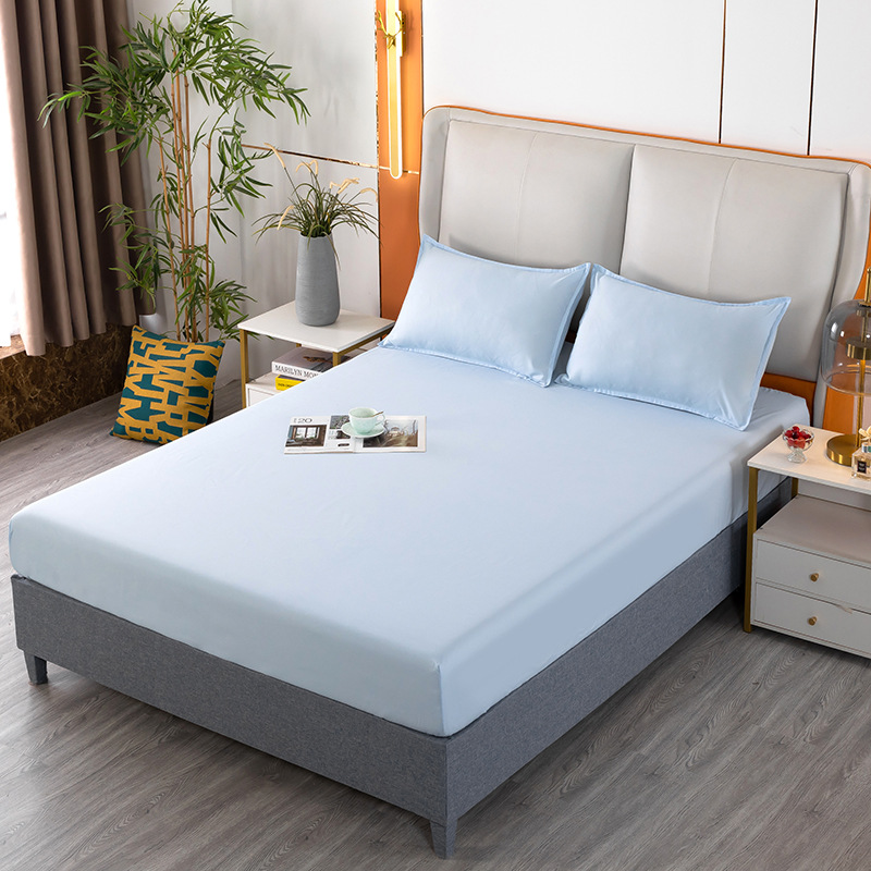 Solid Color Printed Bed Cover Single-Piece Double Bed Cover Dust-Proof Sheet Cover Three-Piece Bed Cover Specification drawing