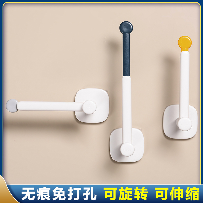 简约L形挂钩家用免打孔长柄可伸缩厨房门后挂架墙上无痕粘钩厂家