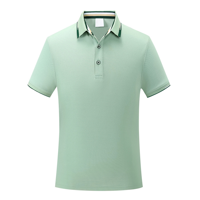 Light luxury business short-sleeved POLO 50-piece mulberry silk high-end antibacterial dichroic advertising shirt, fashionable lapel polo shirt Item Picture