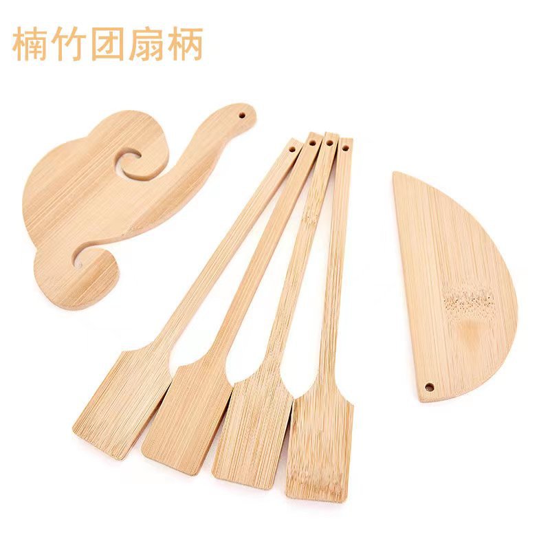 竹扇柄宣纸团扇竹柄竹木扇柄古风扇柄广告扇柄团扇柄竹扇柄空白国潮