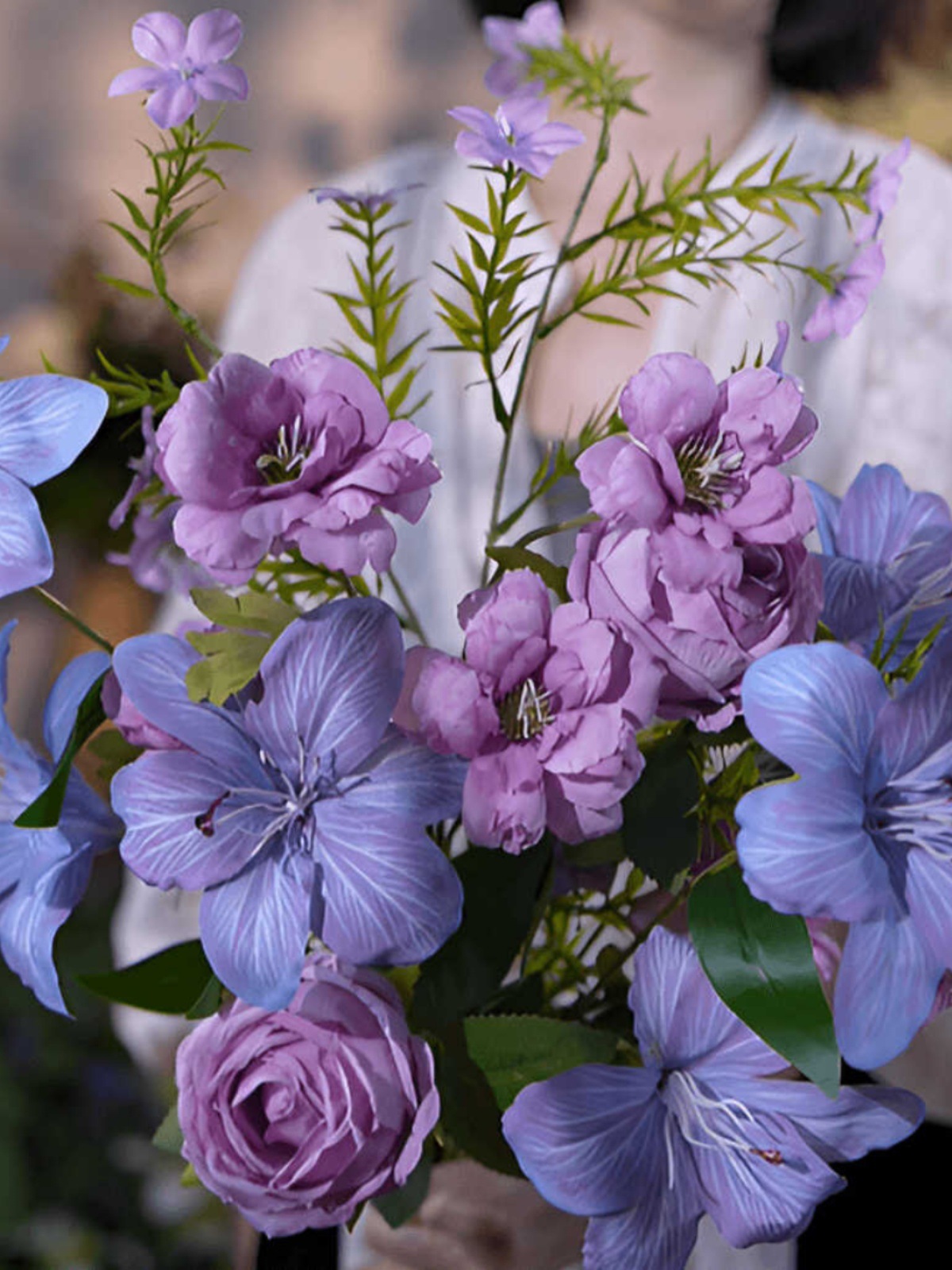 莫奈花园紫色仿真花网红拍照打卡造景diy布置橱窗软装搭配假花详情13