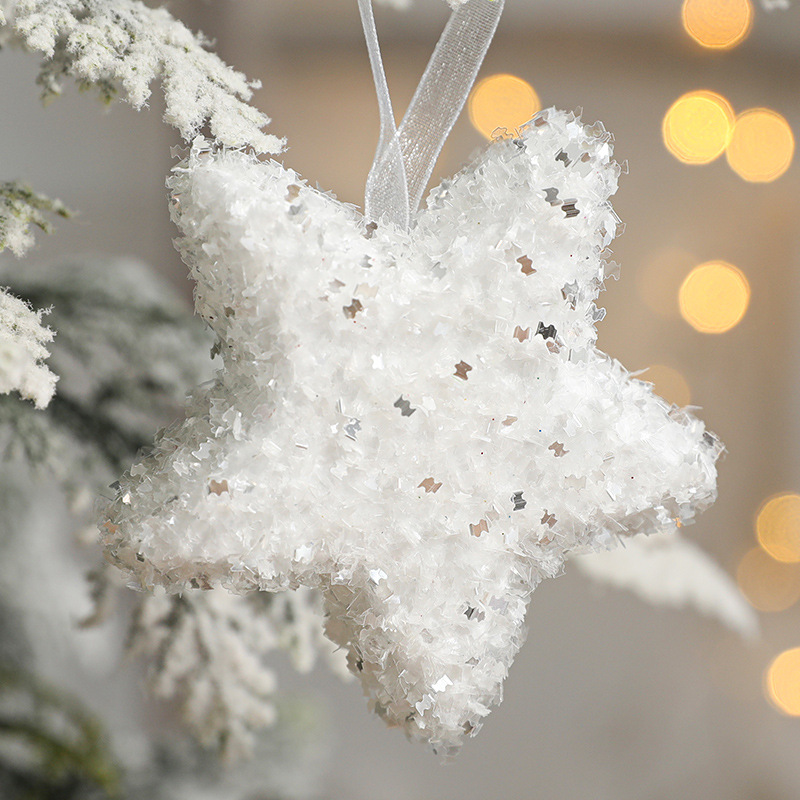 简约北欧风外贸圣诞节礼物包白色泡沫彩礼包装饰品挂件挂饰色圣诞树挂件礼品详情图4