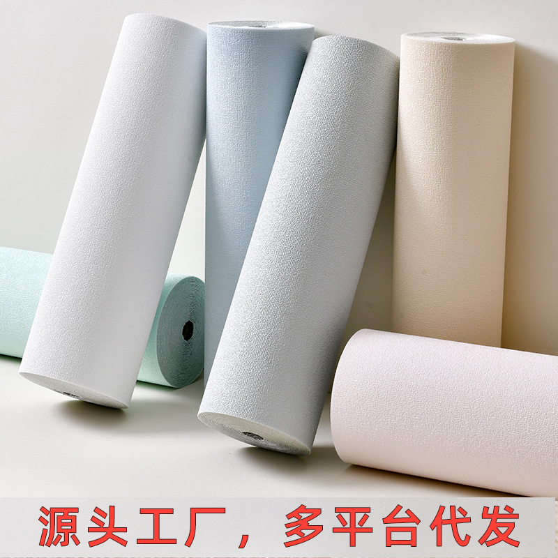 墙纸自粘加厚亚麻墙布掉灰墙防水防潮自粘壁纸水泥墙贴纸跨境代发