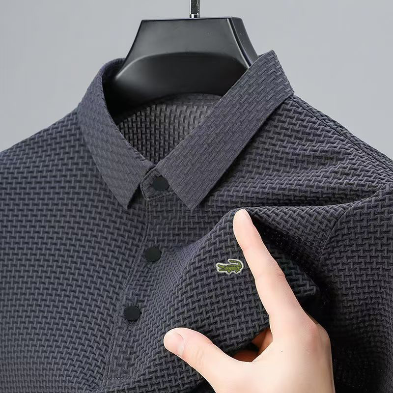 Lapel embroidered cotton breathable POLO shirt for casual and versatile use, business lapel Cartier short-sleeved T-shirt details Picture