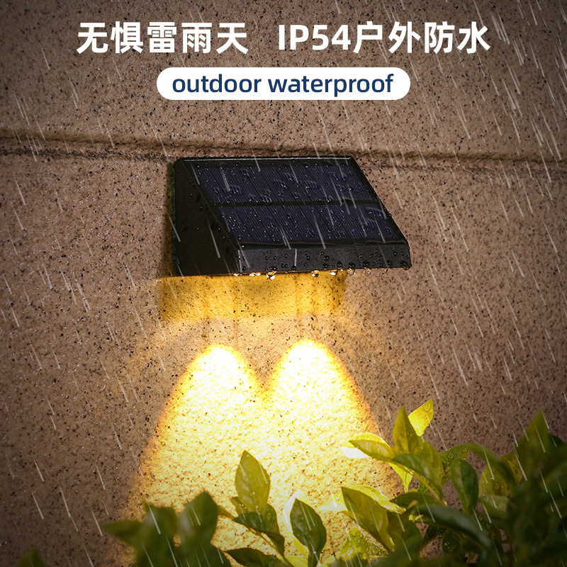 Cross-border solar lamps, household wall-washing lamps, waterproof outdoor lamps, wall lamps, garden fence decoration and arrangement, courtyard lamps Specification drawing