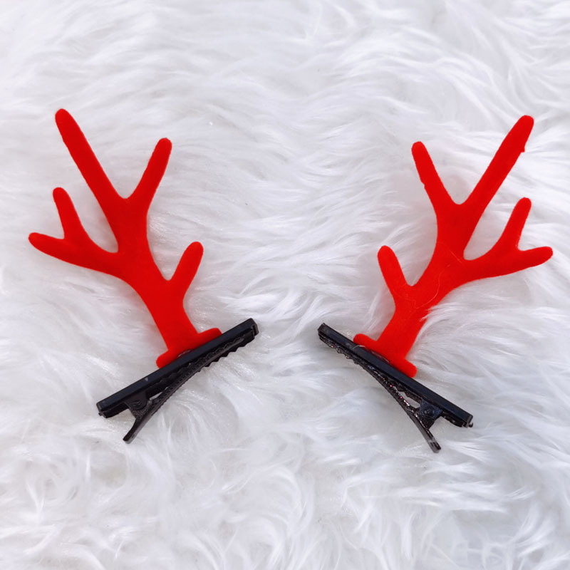 Christmas antler hair clips, adult parent-child cute hair clips, children's festival simple decoration headwear clips, Shengfa Factory details Picture