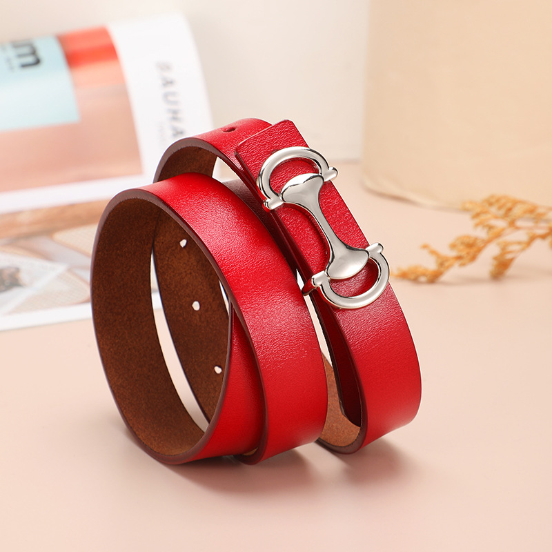 Women's antique genuine leather smooth buckle retro fashion belt, versatile decorative jeans, high-end belt for ladies Application Scenario