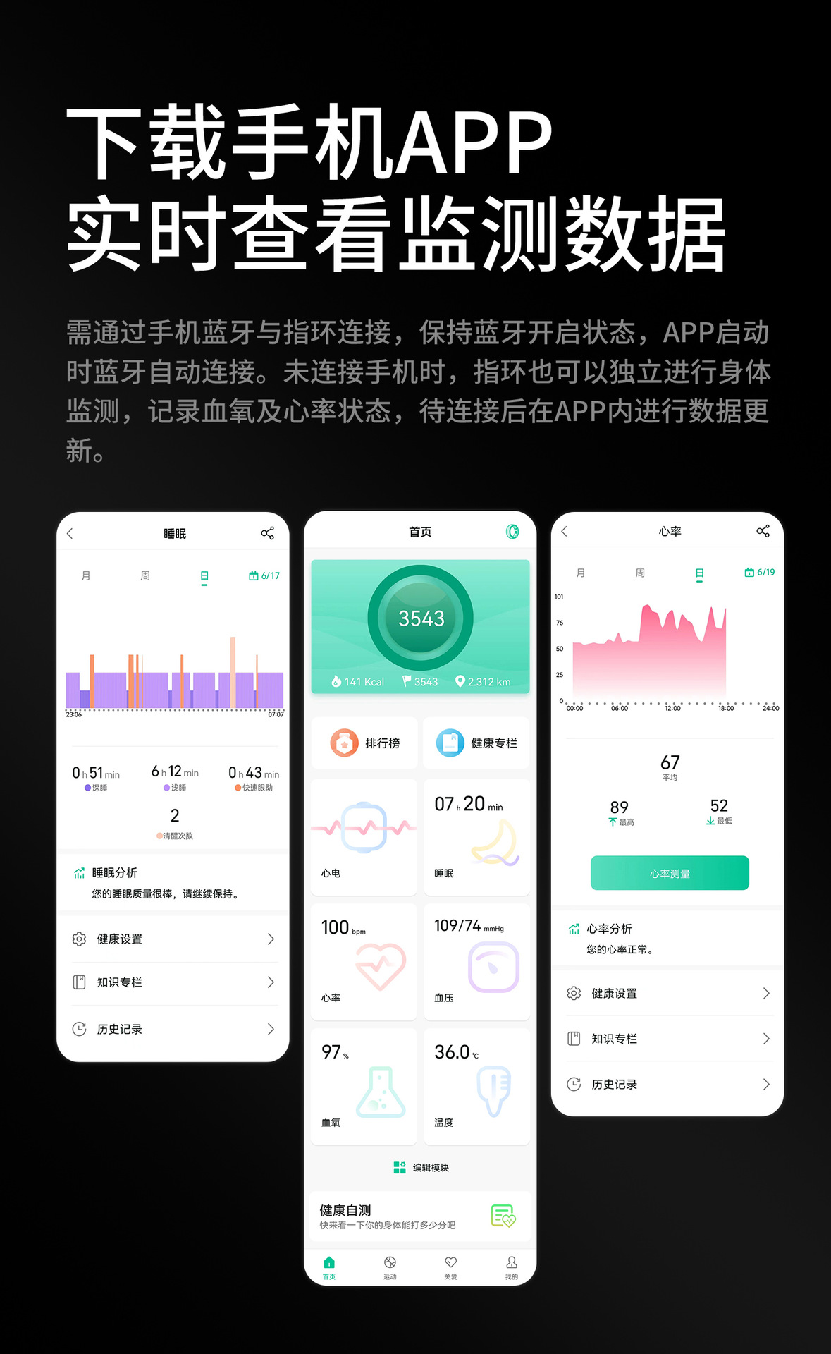 ECG smart ring automatically monitors heart rate, blood oxygen, blood pressure, blood sugar, body temperature, sleep and exercise, and provides remote care pic 12