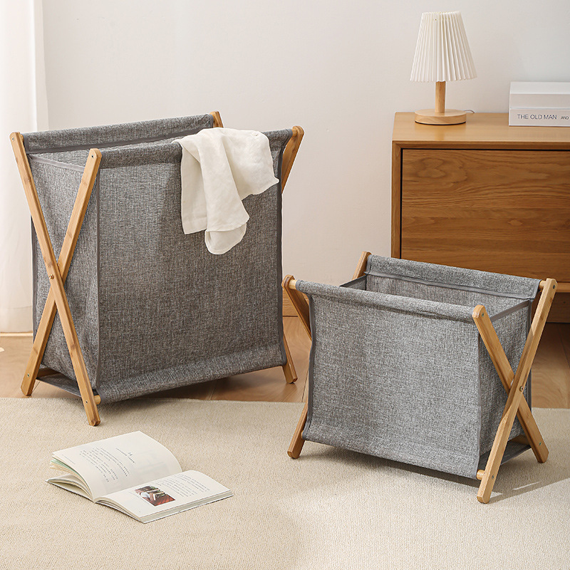 Fabric storage basket, bathroom laundry basket, bucket details Picture