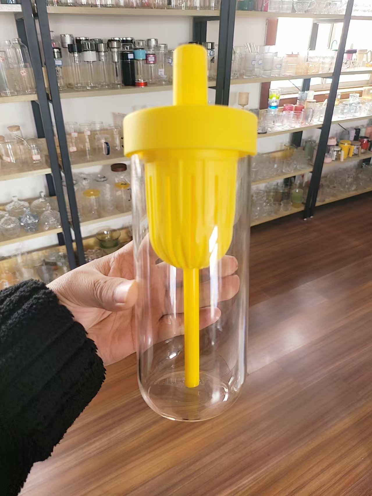奶茶豆浆咖啡冷萃泡茶柠檬水羽衣甘蓝玻璃水杯便携高颜值定印LOGO详情1