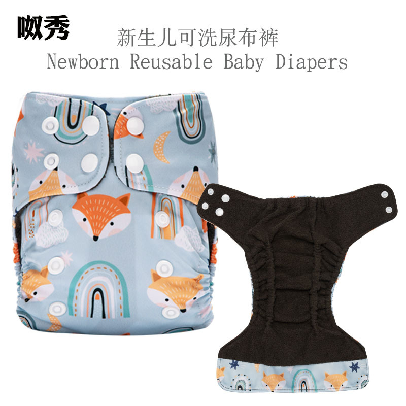 新生儿尿裤可洗宝宝尿布裤0-6个月婴儿卡通印花竹炭防漏透气内裤详情图1