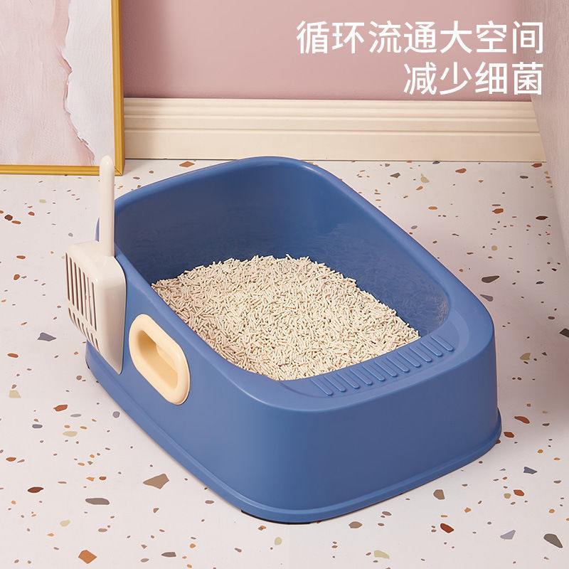 Lavabo de la arena del gato manija de la oreja de gran tamaño aseo de gato cuadrado entrega de la arena de gato pala de basura de gato lavabo doméstico de la arena del gato al por mayor Specification image