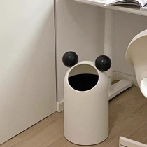 Nordic Miter bin with ears uncovered Office kitchen toilet Toilet Mickey Bin Large capacity