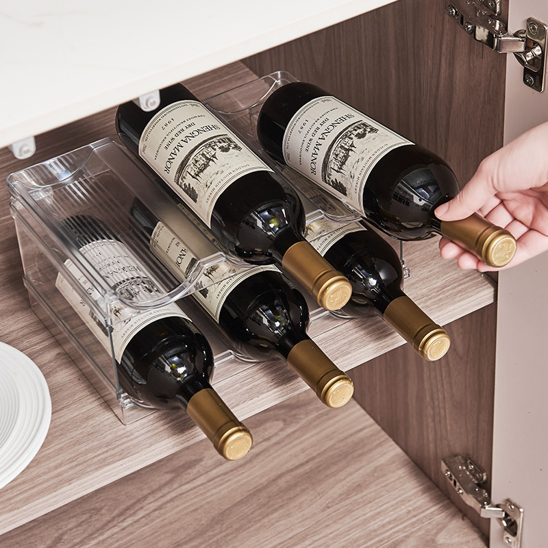 G51 paquete de correo titular de la botella de vino hogar soporte de vino superposición de múltiples botellas gabinete de vino creativo exhibición de vino estante de exhibición moderno y simple details Picture