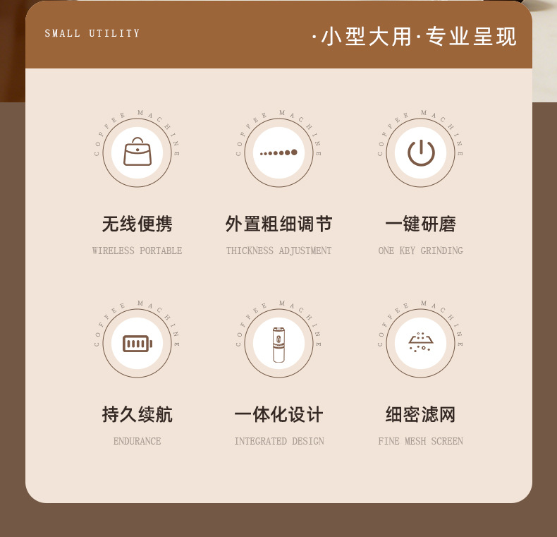 便携式咖啡机迷你小型研磨一体机家用旅行手冲咖啡随行杯咖啡机详情2