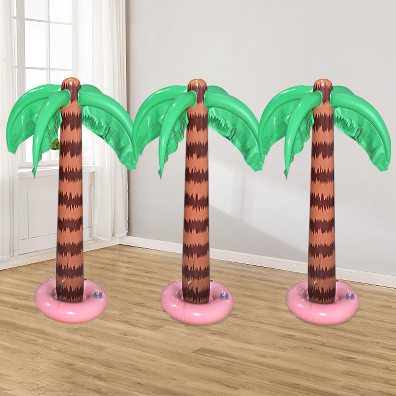 现货批发充气椰子树 派对玩耍PVC道具椰树盆栽吹气椰子树玩具详情图4