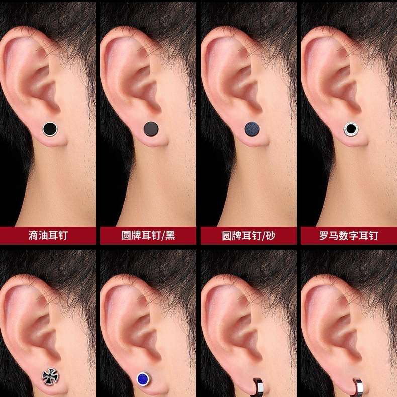 Titanium steel stud earrings set for men, retro and non-fading earrings, high-end and simple earrings, versatile and fashionable accessories for women Application Scenario
