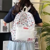 New cross-border cartoon printed schoolbag for junior high school girls, 2024 new high-appearance-level trendy casual backpack details Picture