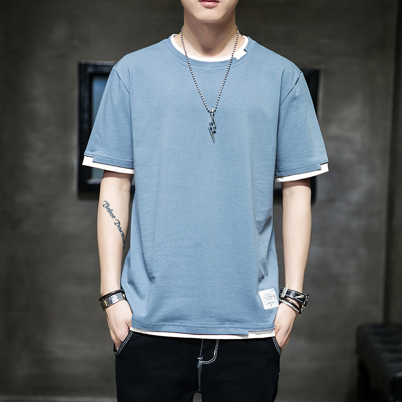 Short-sleeved T-shirt for men, a new trendy Chinese T-shirt. Large-sized pure cotton summer loose fashion brand ins men's half-sleeved base Specification image