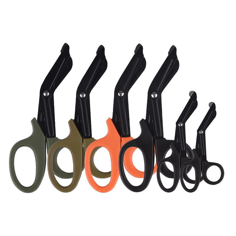 Elbow Serrated Army Rule Scissors Outdoor First Aid Kit Gauze Scissors Black Plaster Bandage Scissors Medical Scissors Wholesale Item Picture