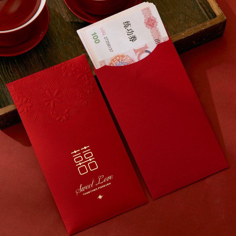 Sobres rojos especial para la boda 2026 nuevo gran tamaño, medio y alto grado aleatorio palabra de boda lee es un regalo de regreso nuevo paquete de bodas Specification image