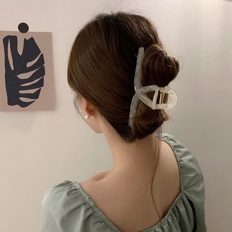 Spring/Summer New Korean Acrylic Transparent Jelly Bath Clip Elegant Temperament Shark Clip Hairpin Back Head Specification drawing