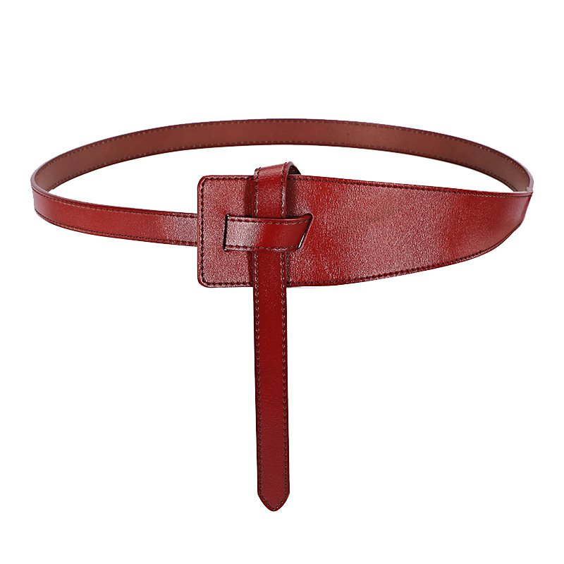 Leather Belt Women's Fashion Simple 100 Match Wide Waist With Coat Sweater Suit Decorative Belt Black Waist Woman Item Picture