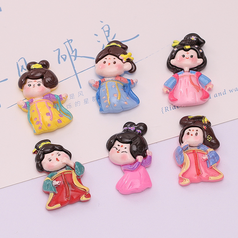 New Lovely Ancient Tang Dynasty Fat Girl Diy Cream Glue Phone Case Hairpin Accessories Resin Accessories Wholesale Application Scenario