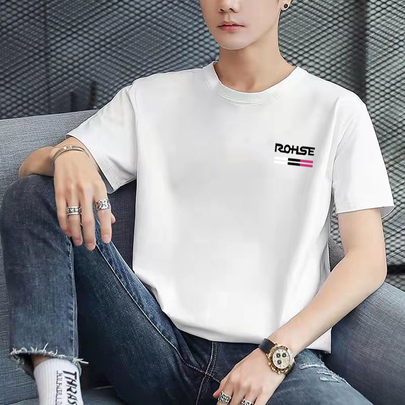 New summer men's short-sleeved T-shirts, round-neck T-shirts for young and middle-aged men's wear, base layer shirts, and top jackets are sold directly by the manufacturer details Picture