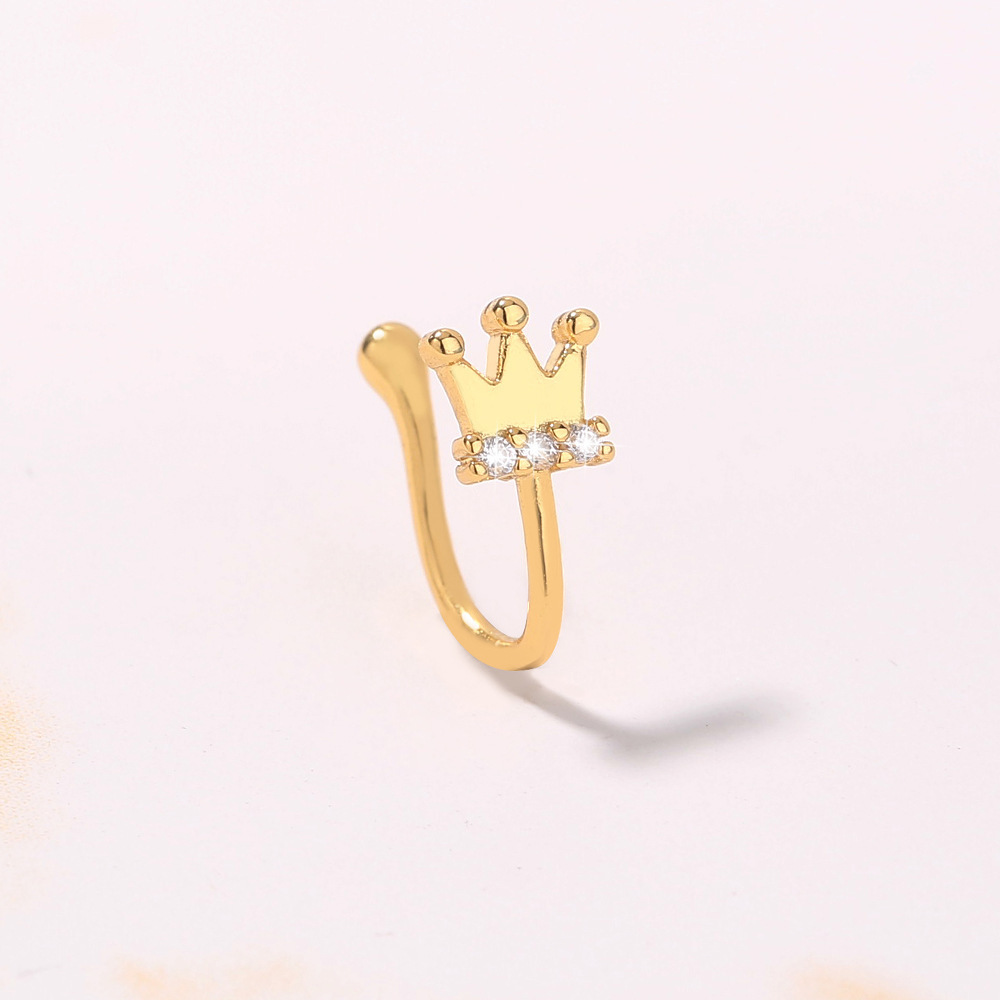 Cross-border Amazon 18K gold non-wearable pungent ring nose clip jewelry, fashionable, exquisite, small and personalized trendy accessories details Picture