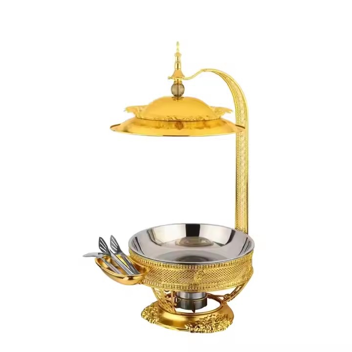 European Ironwork Lace Hanging Stove Cross Border Buffet Stove Alcohol Stove Hotel Breakfast Heat Preservation Stove Golden Stove Buffy Stove