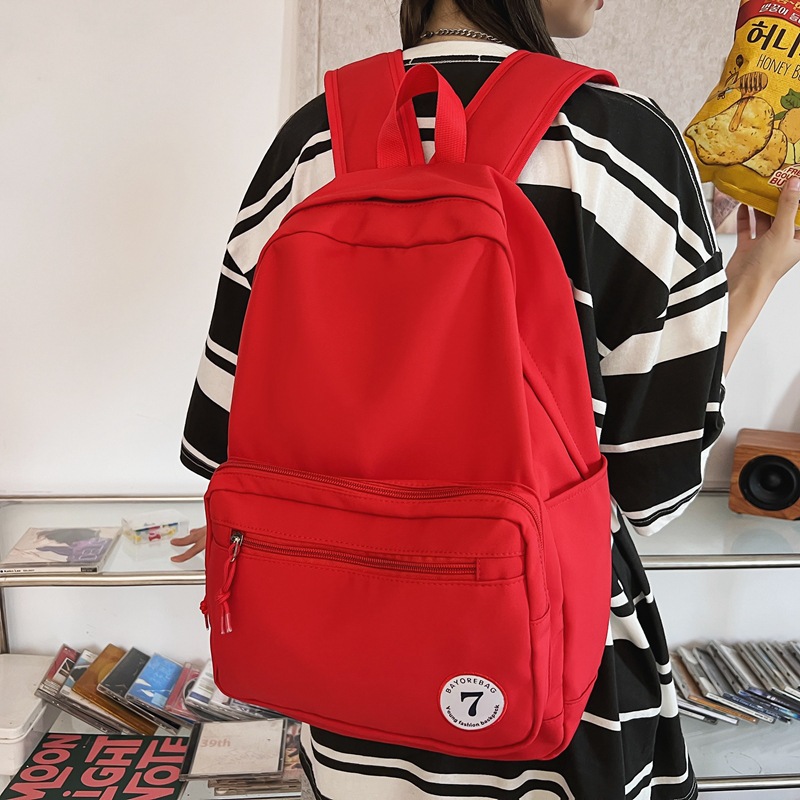 Casual, simple and artistic solid-color backpacks for couples, casual hand-held backpacks for Korean and Japanese middle school students Specification image