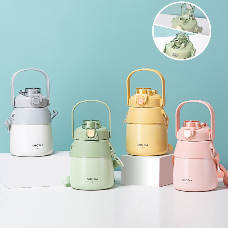 Shangtai trendy Insulated Cup, popular large-belted insulated cup with shoulder strap, portable outdoor 316 stainless steel water bottle for girls' school Application Scenario