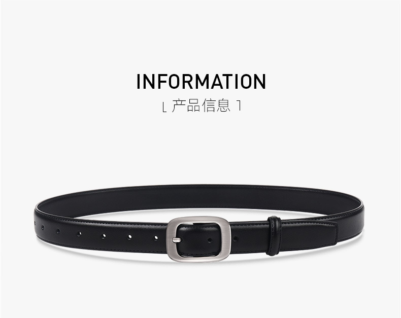 新款韩版女士皮带方扣真牛皮腰带针扣时尚百搭装饰牛仔裤连衣裙带详情4