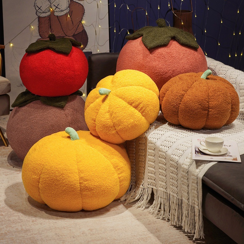 仿真南瓜抱枕毛绒玩具柿子玩偶家居沙发靠枕靠垫卧室飘窗蒲团坐垫