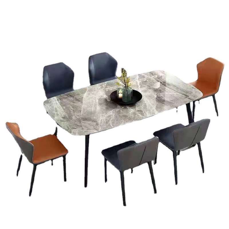 岩板餐桌长方形餐桌餐椅组合现代简约轻奢北欧家用饭桌详情图5
