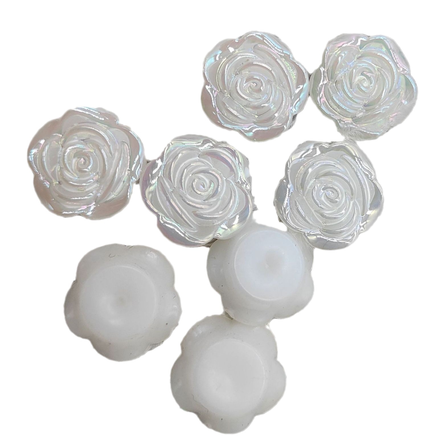 Siyang's best-selling bright color, hole-free rose DIY handcrafted accessories, imitation shell ABS color-coated flower decoration materials Item Picture