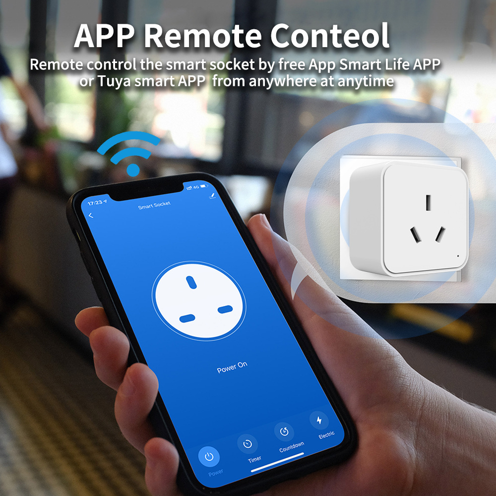 الخربشة Quifi Quei Quei Quei Quei Quei Quei Quei Que، وهو قابس للتحكم الصوتي عن بُعد ZigBee3.0 16A Specification image