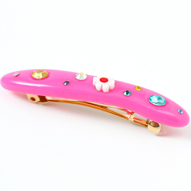 Kenjie Original Summer Candy Color Resin Diamond Drop Oil Hairpin Women's Cross-Border Europe And The United States For Color Hair Accessories Specification drawing