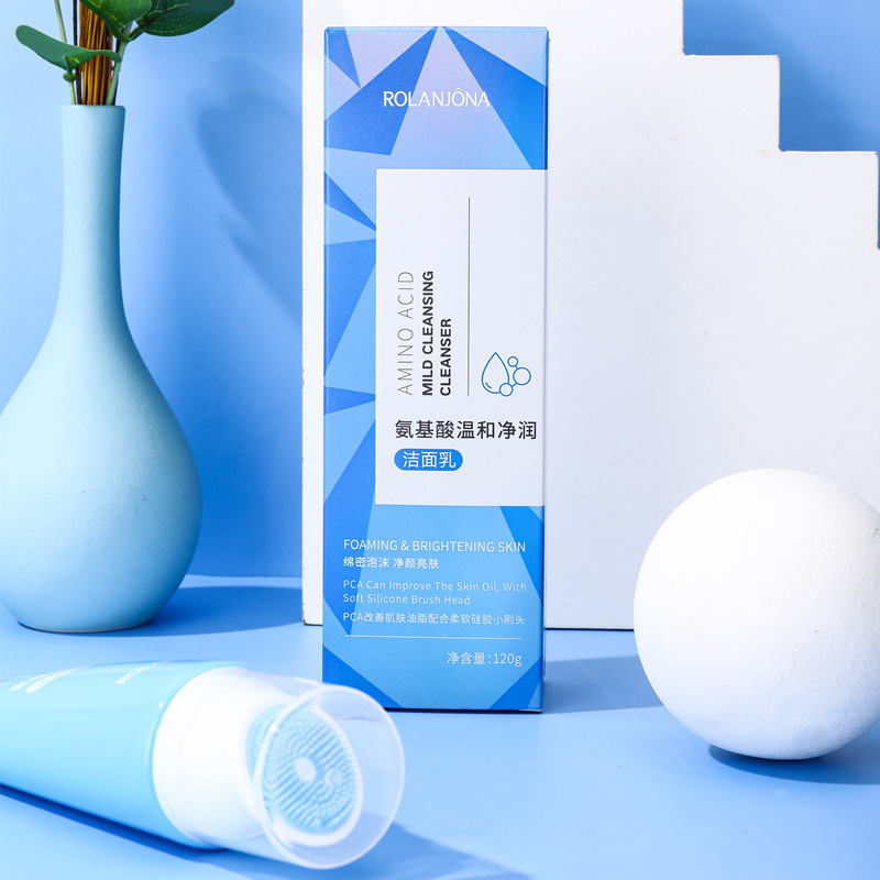 露兰姬娜氨基酸洁面乳温和不刺激洗面奶硅胶按摩刷头深层清洁毛孔详情图2